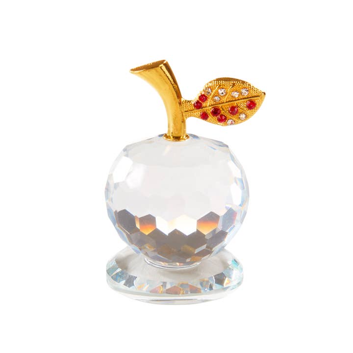 Fennco Styles - Vente Figurine décorative - Figurine pomme en cristal 5 cm x 7,5 cm3