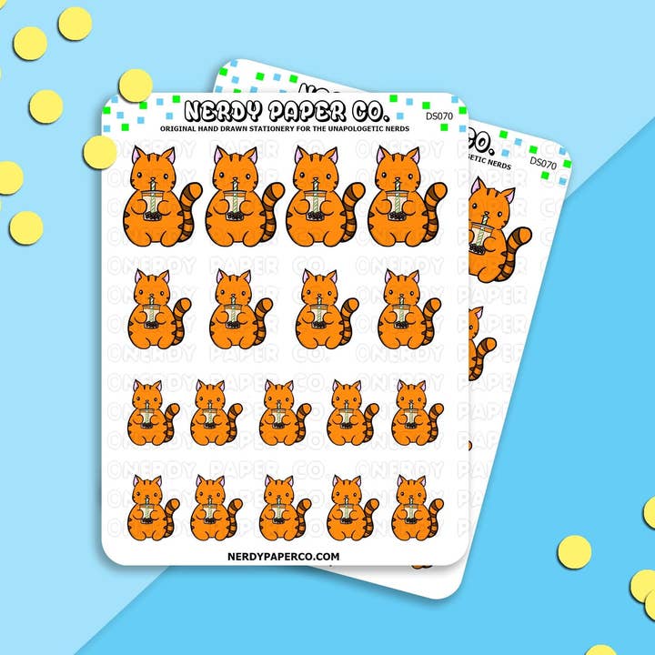 NERDY PAPER CO. - Wholesale Sticker - SUKI ♥ BOBA - Hand Drawn Planner Stickers - DS0700
