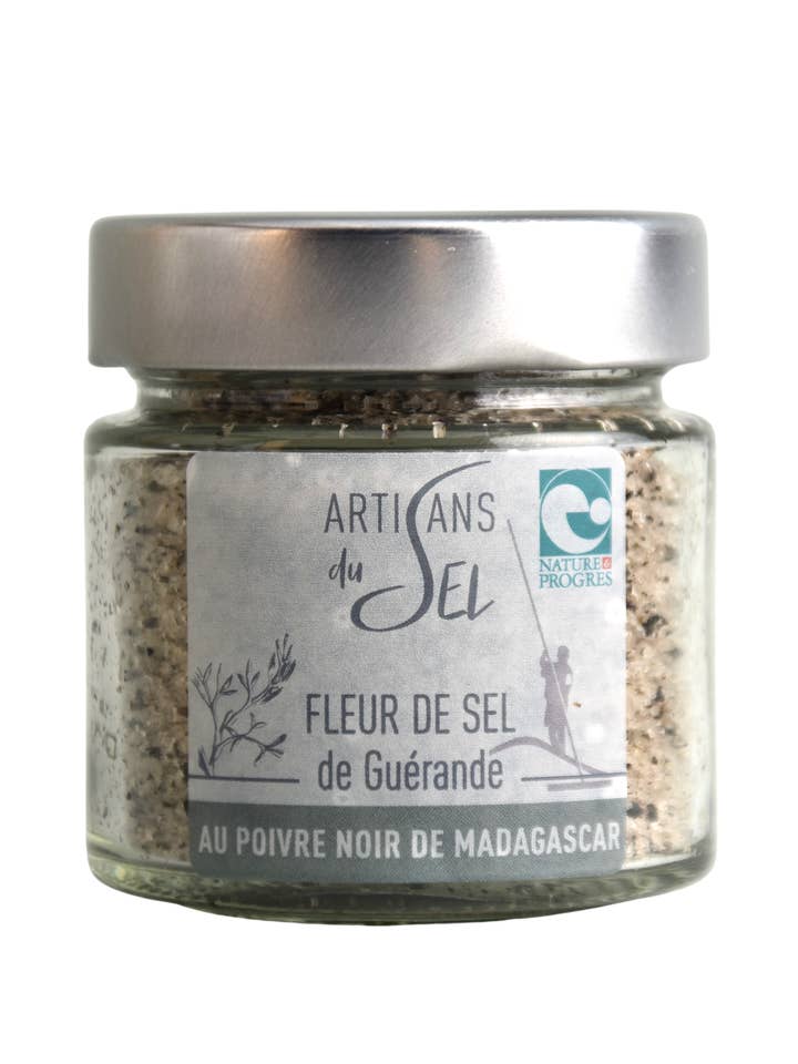 Fleur de sel de Guérande Black Pepper 85gr for wholesale by Artisans du sel