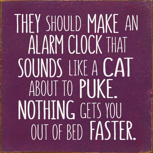 SAWDUST CITY - Wholesale Sign - They should make an alarm clock that sounds like a cat..5