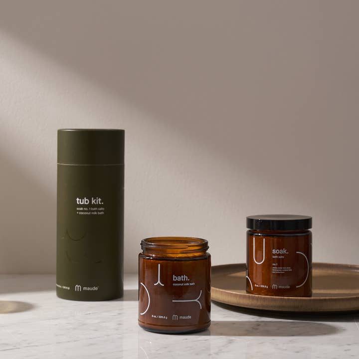 Tub Kit no. 3 - soaking salts and coconut milk bath set for wholesale by maude