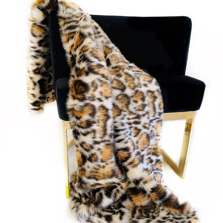 Plutus Luxus-Überwurfdecke aus Kunstfell, Tiger, Braun für den Großhandel von Plutus Home Brands