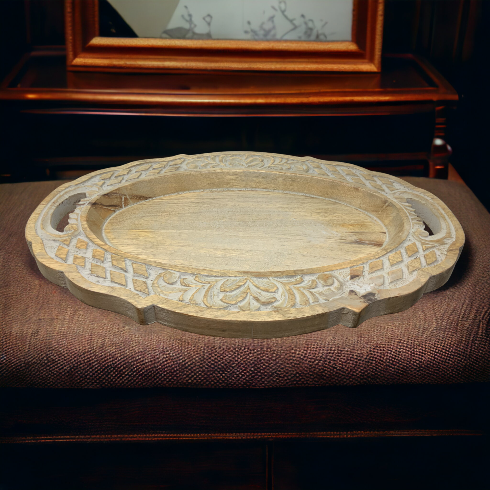 Wilco Home – Engroshandel Pyntebakke – Håndskåret massivt mangotræ Boutique-bakke17