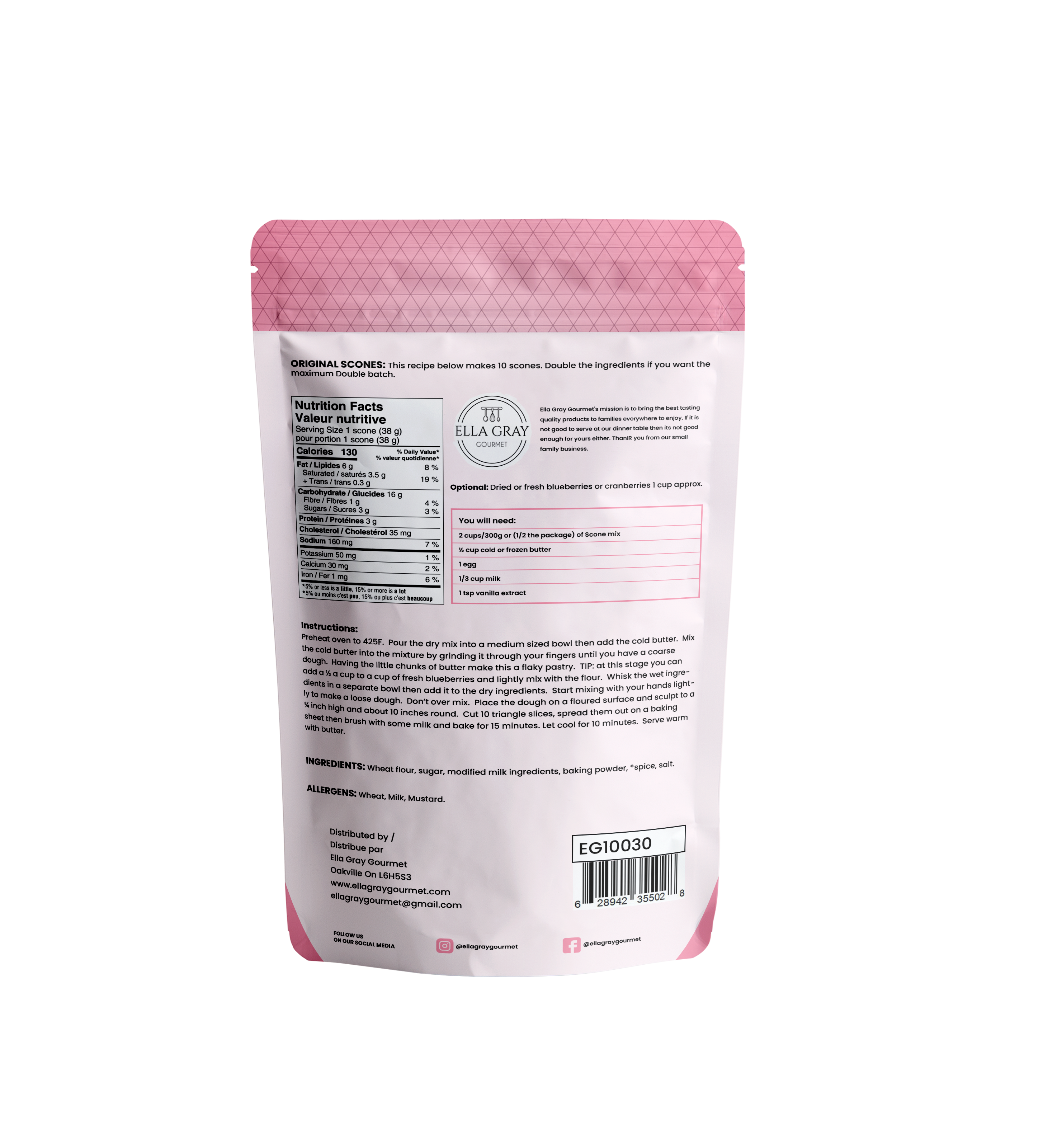 Ella Gray Gourmet - Vente Préparation pour biscuits - Mélange Scone9