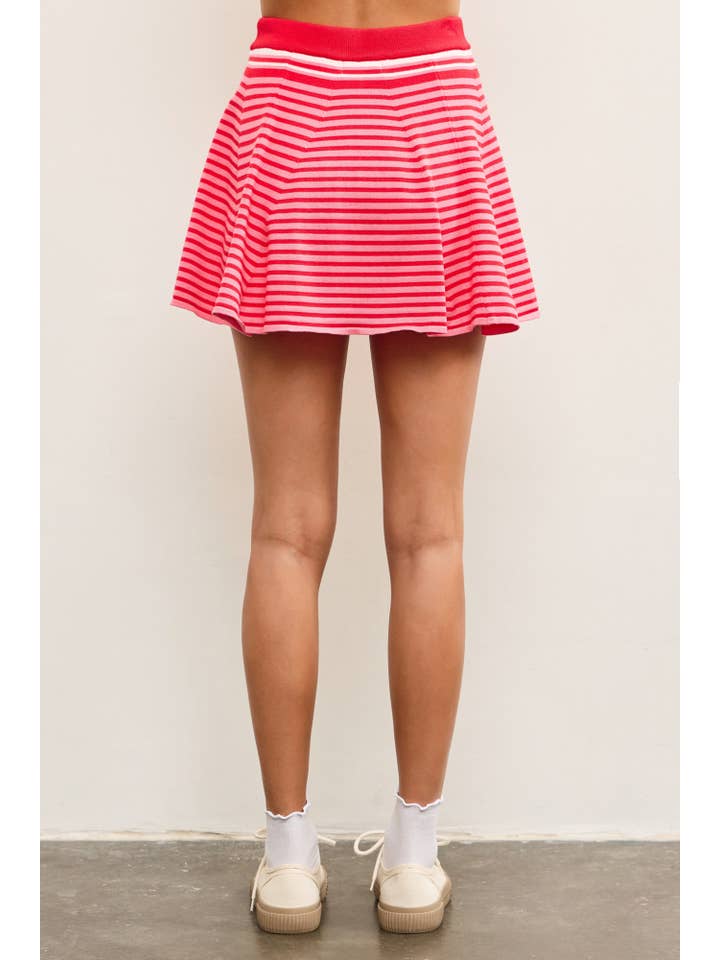 Mustard Seed - Wholesale Skort - Women's - STRIPED FLARE SWEATER SKORT