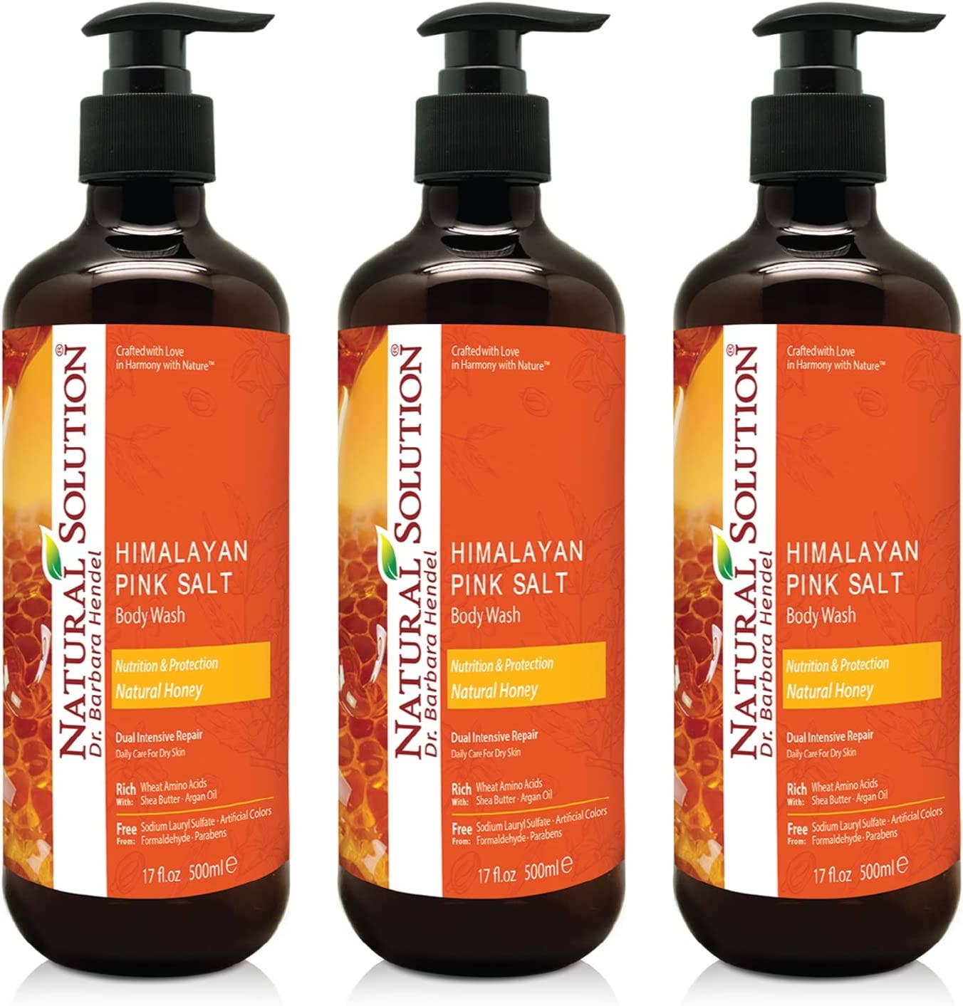 WBM LLC - Wholesale Body Wash/Shower Gel - Natural Solution Body Wash Honey, Intensive Repair, 17 fl oz1