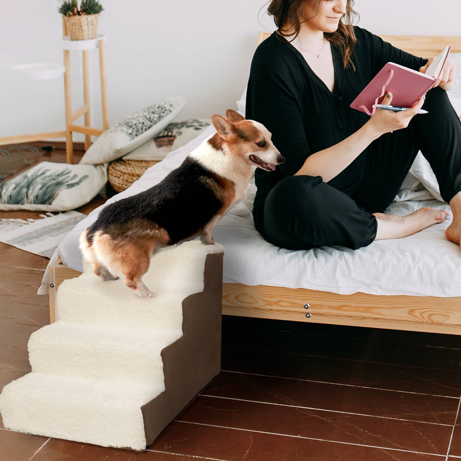 Precious Tails - Wholesale Pet Steps & Ramps - Cat/Dog - Home Base  4-Step Dog Stairs, Pet Steps for Couch and Bed3