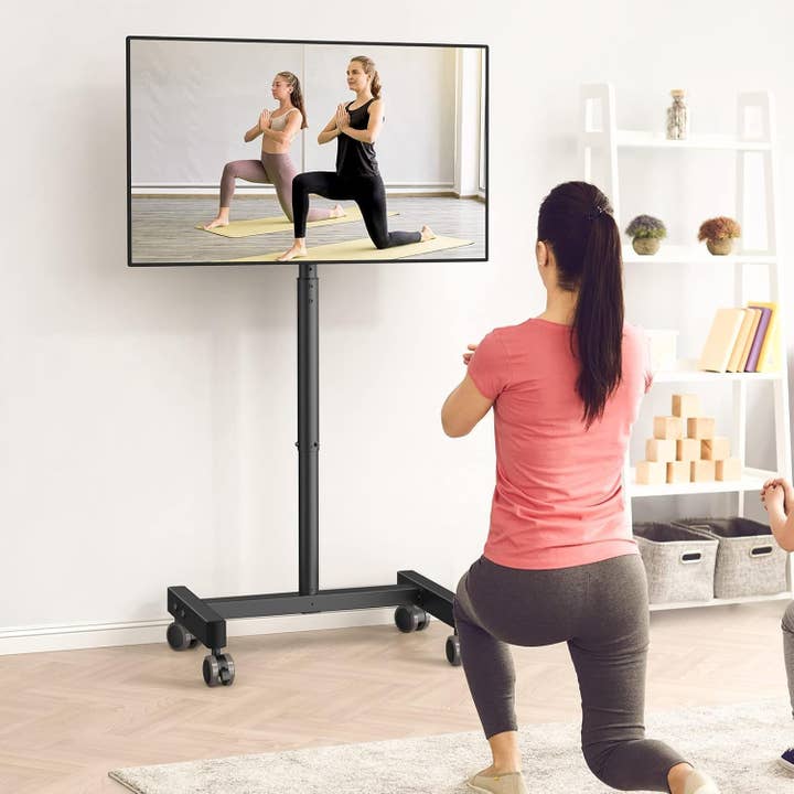 ShipItFurniture - Wholesale Console Table - Mobile TV Cart, Rolling TV Stand for 13-50 Inch Tvs with 30° Tilt Universal TV Cart for LED/LCD/OLED TV Height Adjustable Floor TV Stand Holds 44Lbs Portable Monitor Stand Max VESA 200X200Mm6