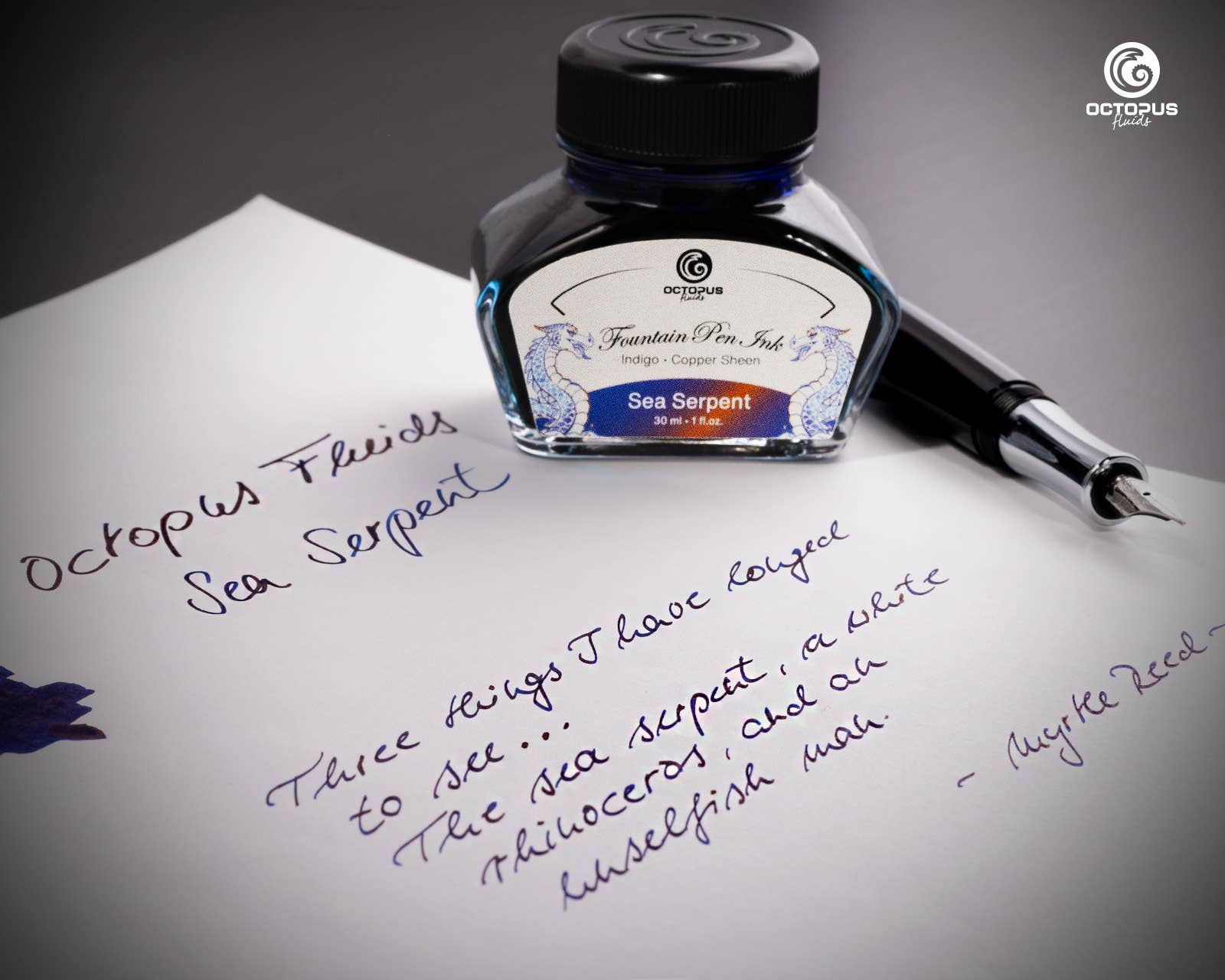 Octopus Concept GmbH - Wholesale Writing Ink - Sheen Sea Serpent Blue Fountain Pen Ink 30ml3