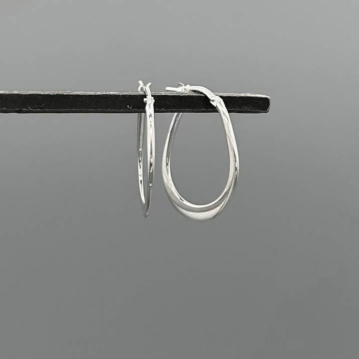 Something Silver - Wholesale Hoop Earrings - Small Graduated Teardrop Hoops
