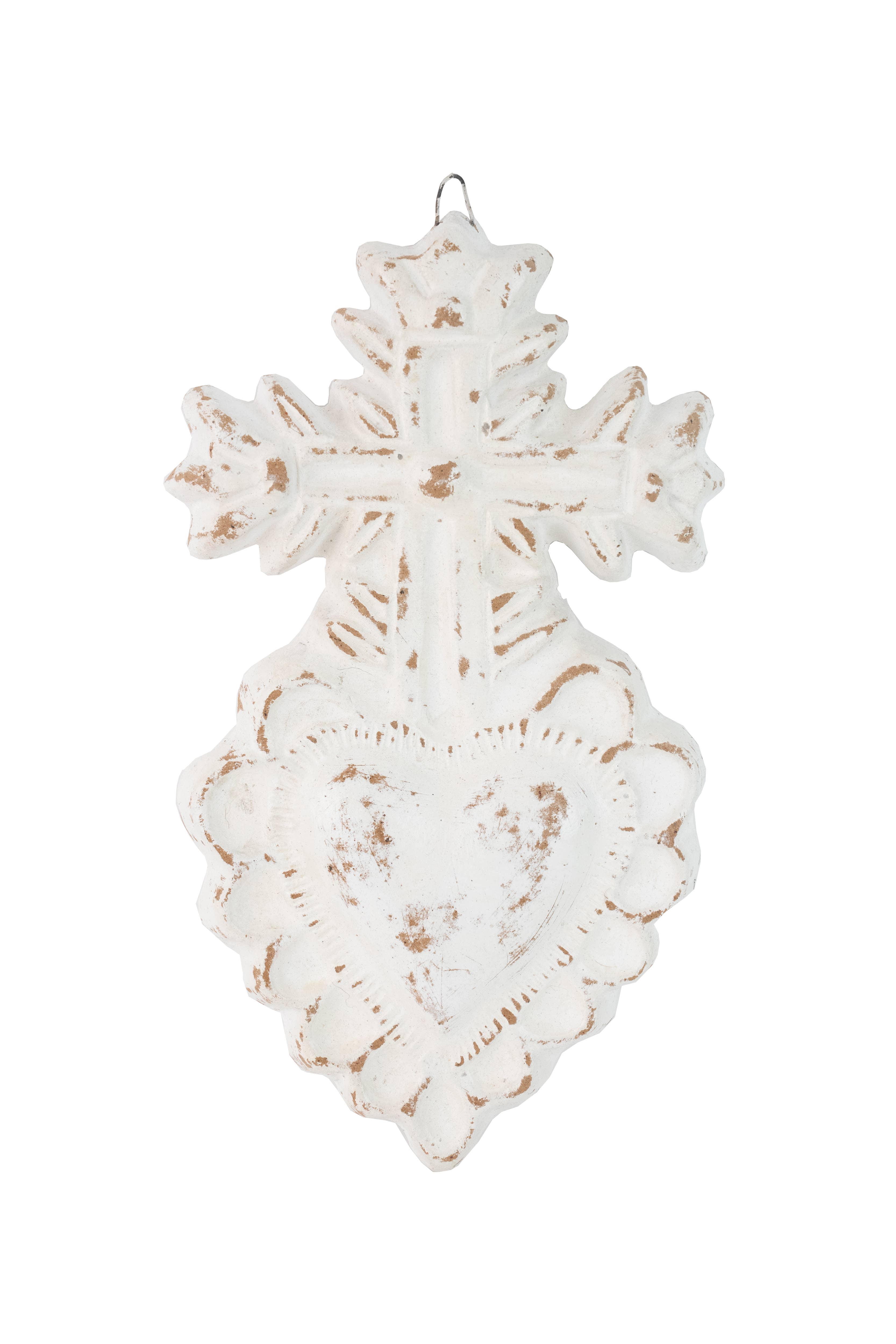 My Amigos Imports – wholesale Wall cross – Corpus Clay Heart with Cross-7.5x13 in-Handmade-3 Colors5