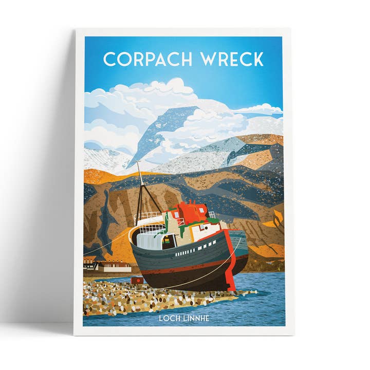 Corpach Wreck near Fort William - Loch Linnhe for wholesale by Printagonist
