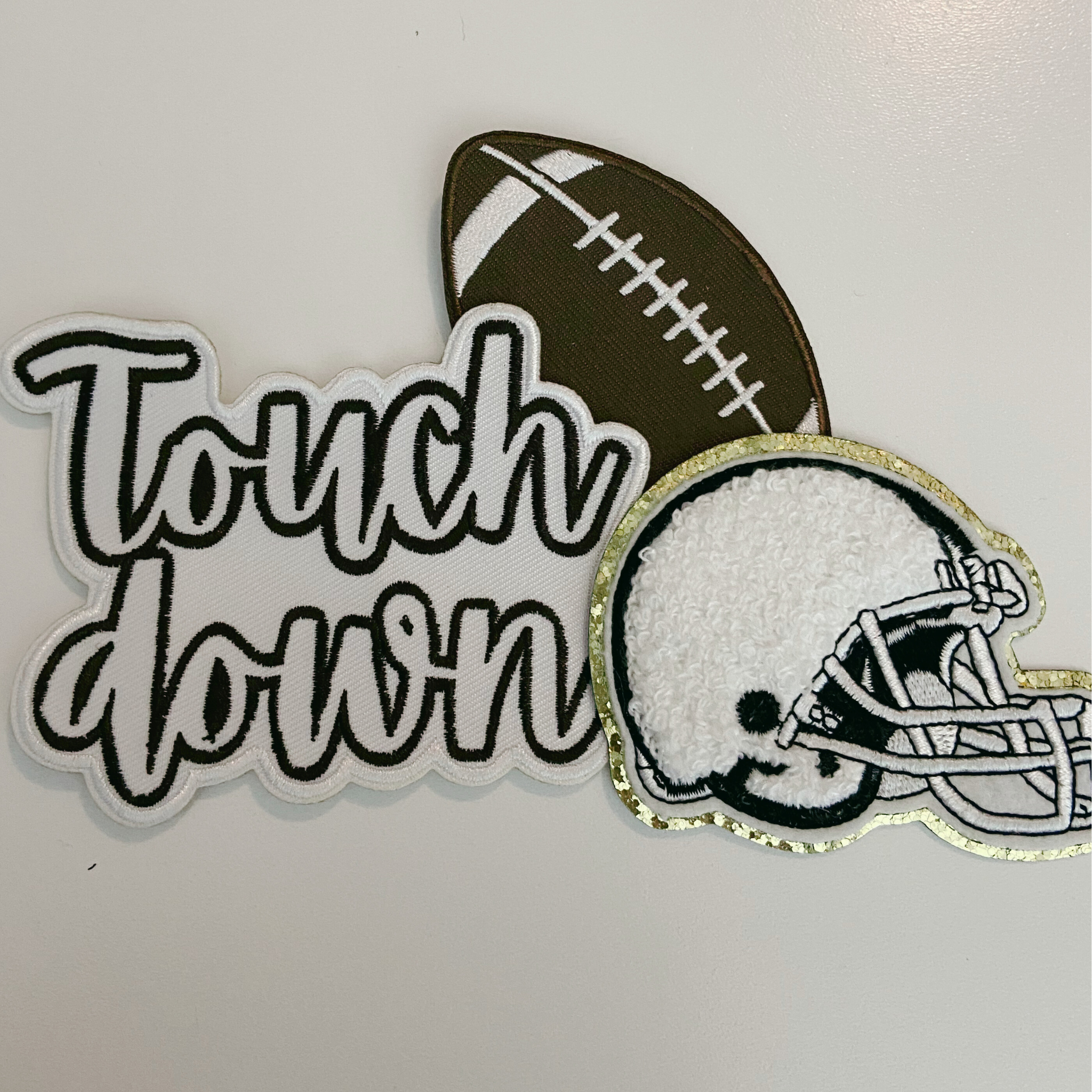 TEELUX - Wholesale Patch - 3.5" Touchdown White & Brown -  Embroidered Hat Patch4