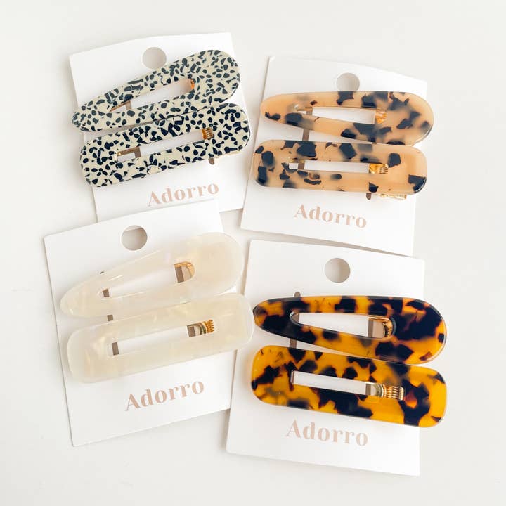 Assorted Gemma Core | Printed Barrette Hair Clip (Set of 2) for wholesale on Faire