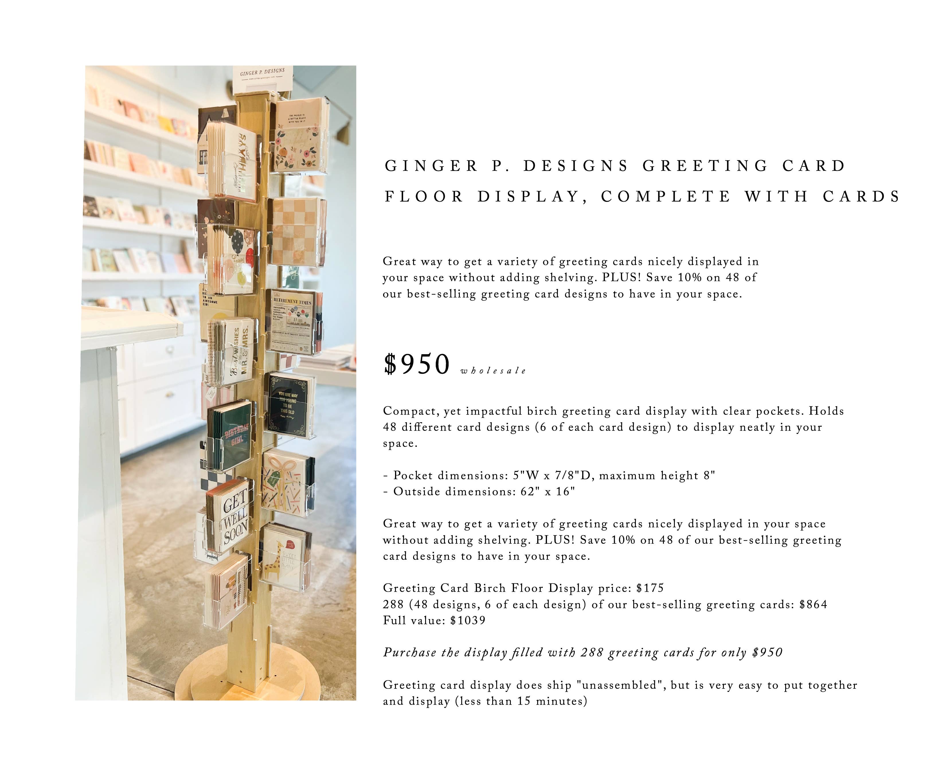 Ginger P. Designs - Wholesale Retailer Display - Paper & Novelty - Ginger P. Designs Greeting Card Floor Display, with cards3