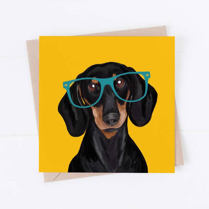 Hunde-Grußkarte Fun mit Brille für den Großhandel von Richarts Designs