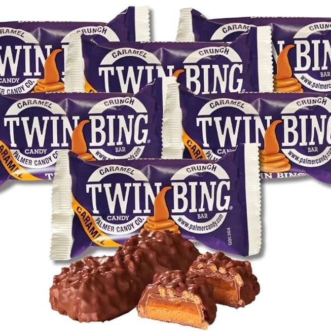 Palmers Twin Bing Chokolade Karamel Nougat Chokoladebar 36 stk. for engroshandel hos Long Island Candy Factory