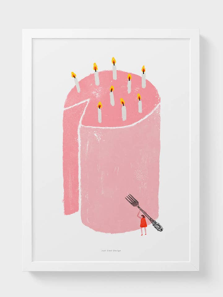 Big Cake Energy | A4–A3 Happy Birthday Art Print for wholesale by Just Cool Design