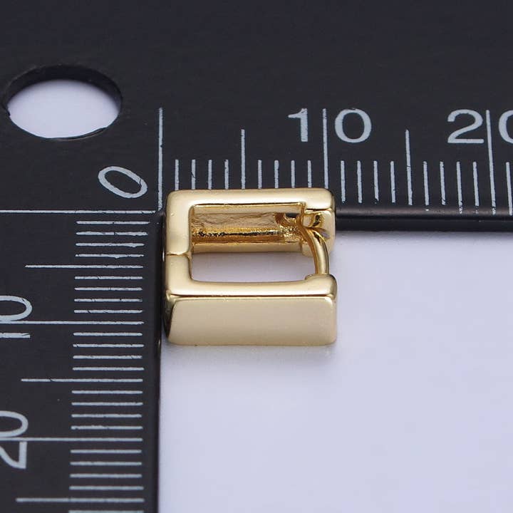 Aim Eternal - Wholesale Huggie Earrings - Gold Filled 10mm Mini Square Cartilage Huggie Hoop Earrings