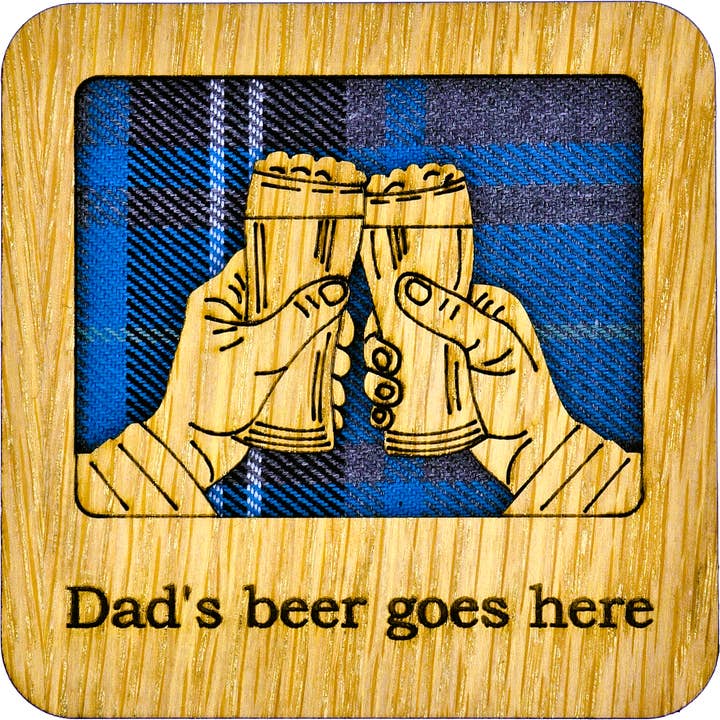 Sottobicchiere quadrato Dad's Beer Goes Here | LCR38 per la vendita all'ingrosso da parte di LT Creations