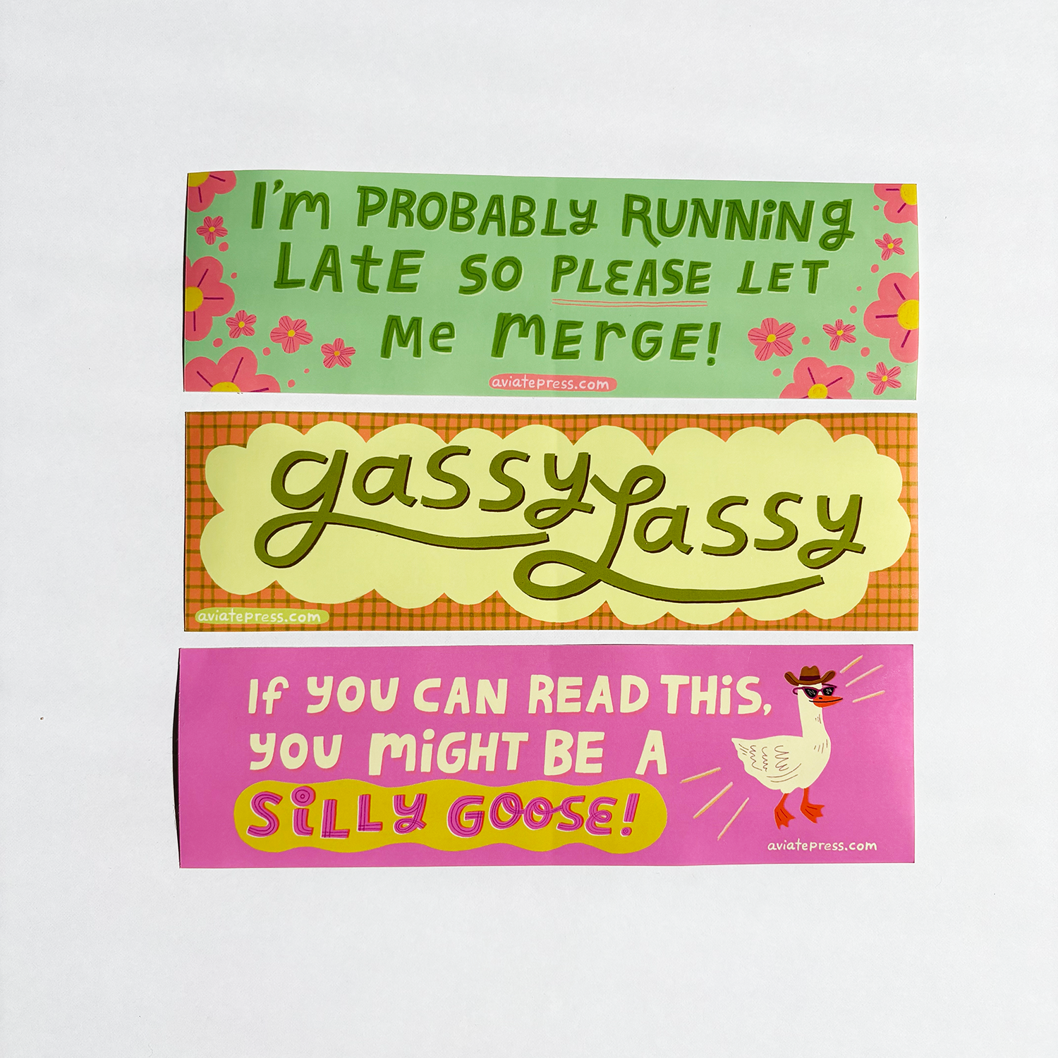 Aviate Press - Wholesale Sticker - Silly Goose Funny Pink Girl Bumper Sticker4