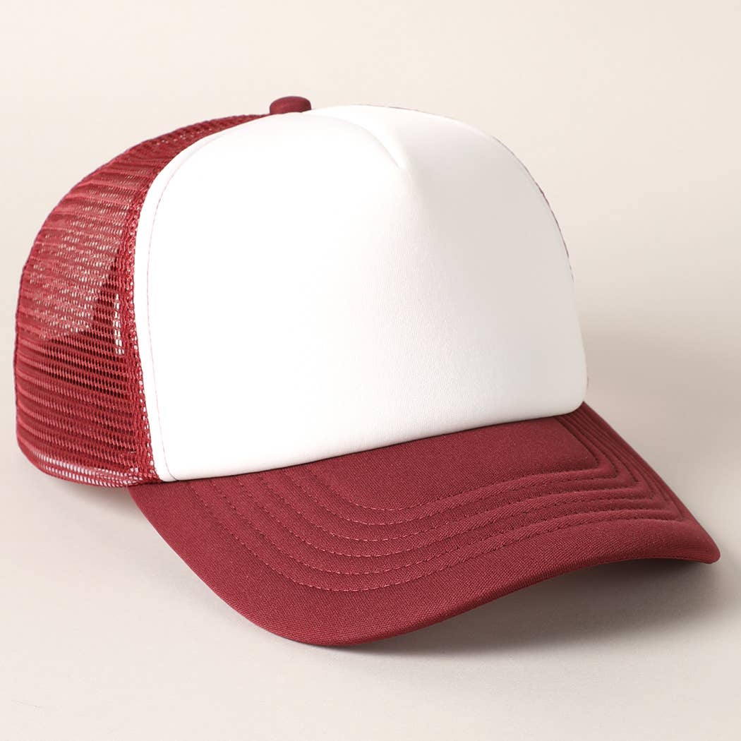 Fashion City - Wholesale Trucker Hat - Unisex - White Foam Front Colored Mesh Back Trucker Hat15
