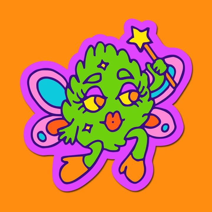 Weed Fairy Sticker for wholesale by Claire Morales