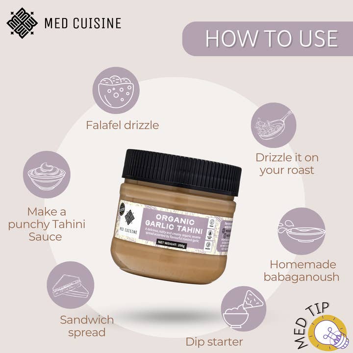 Med Cuisine – wholesale Sauce – Organic Garlic Tahini - 200GR1