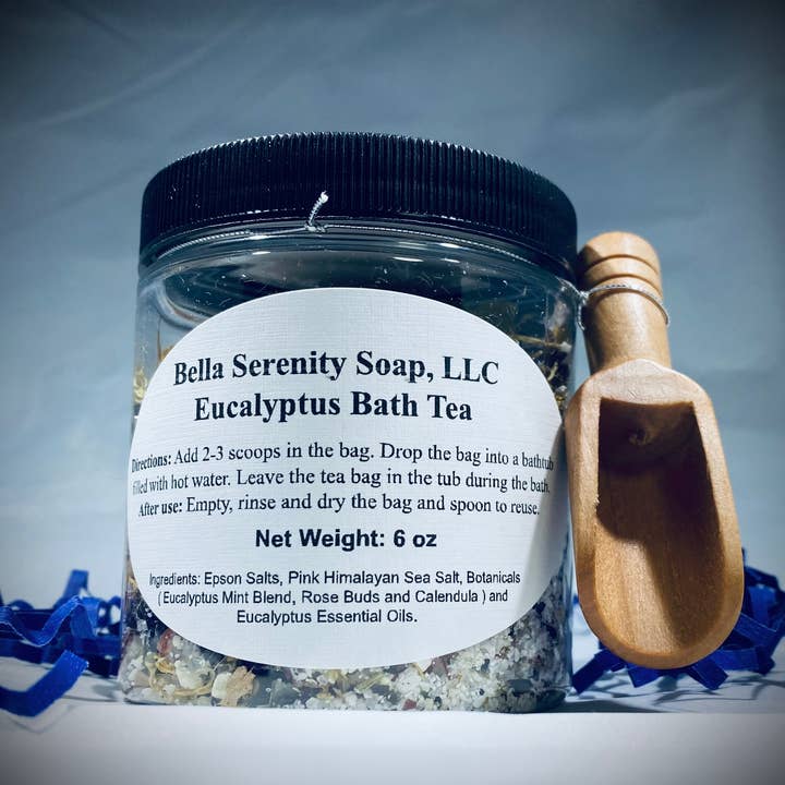 Eucalyptus Bath Tea for wholesale by Bella Serenity Soaps