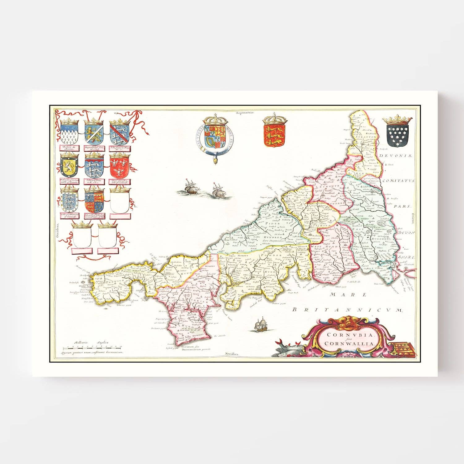 Ted's Vintage Art - Wholesale Map - Vintage Map of Cornwall, 16652