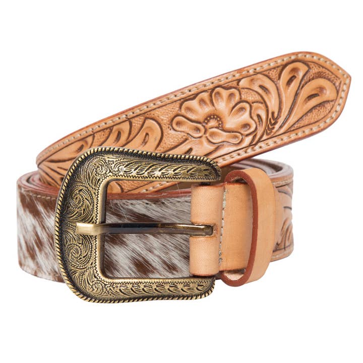 The Design Edge - Wholesale Belt - Women's - Tooling Leather Cowhide Belt - Belt06 2