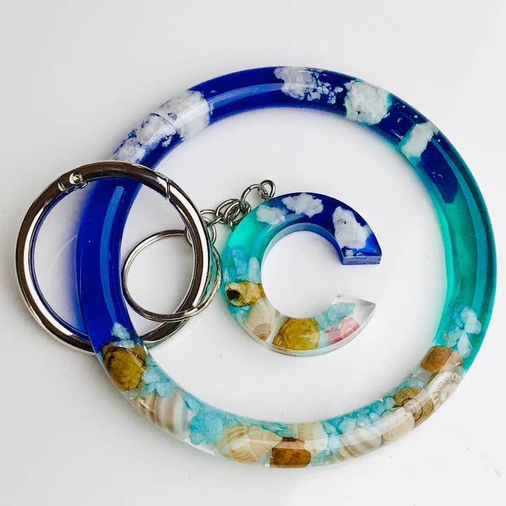 Himmelsblå & strand nyckelring armband för wholesale av Shop Drip Express