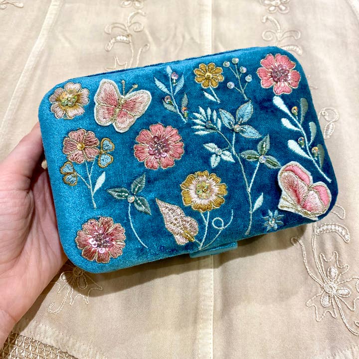 Temple of Treasure - Wholesale Jewelry Box/Organizer - Fae in Blue Velvet Jewellery Box1