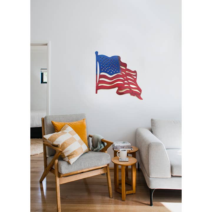 Old Glory Metal Wall Art for wholesale by Peterson Houseware & Artwares US