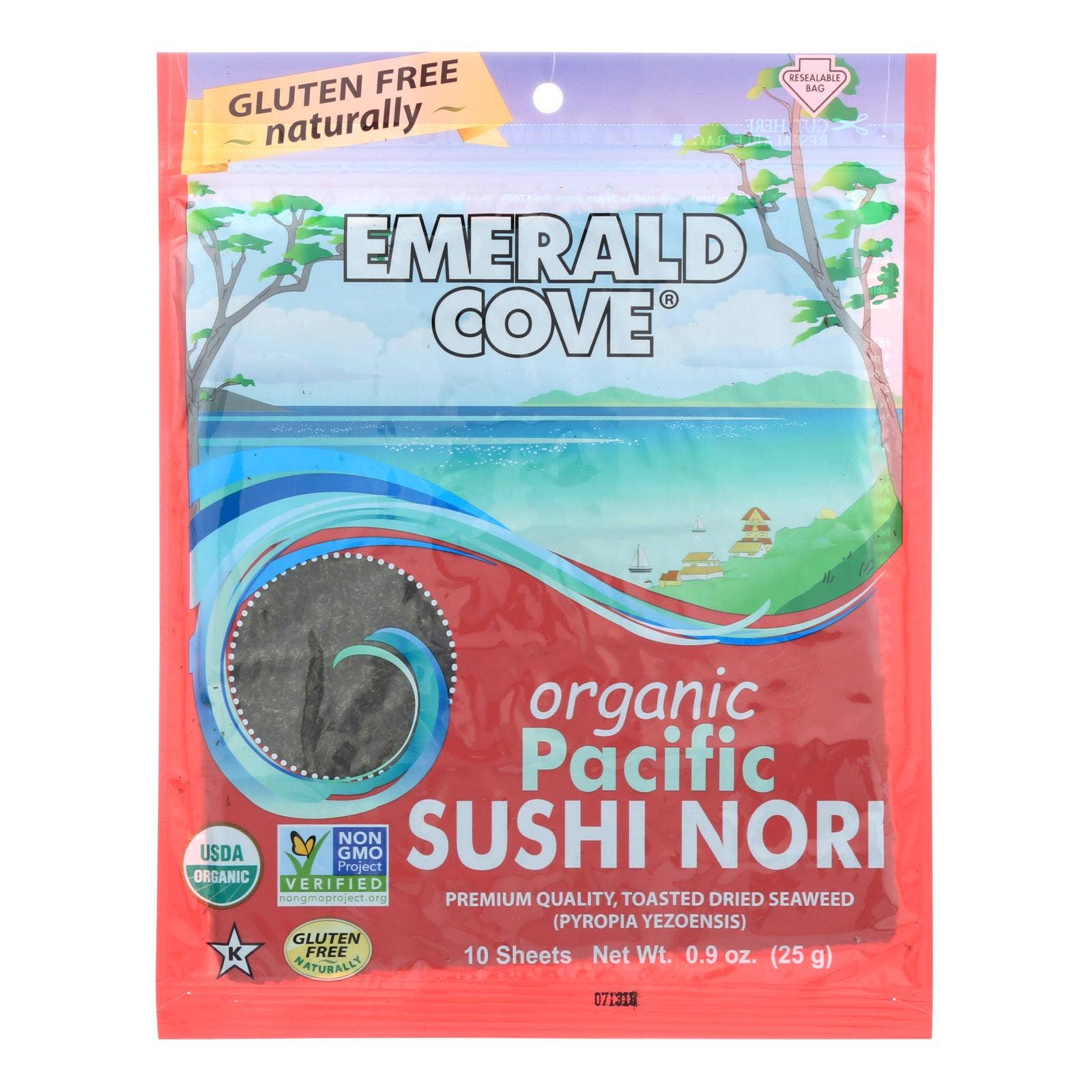 Ware Spark - Wholesale Dried/Dehydrated Vegetables - Emerald Cove Organic Pacific Sushi Nori - Toasted - Silver Grade - 10 Sheets - Case Of 60