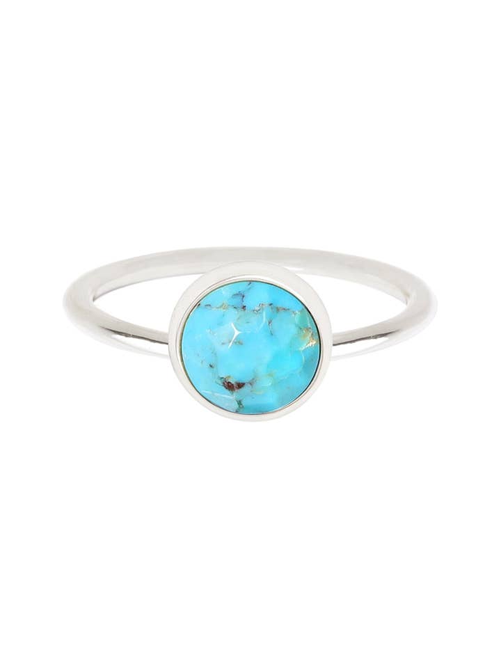 Gestabiliseerde Turkoois Petite Cabochon Ring - SF voor wholesale door Zoey Simmons