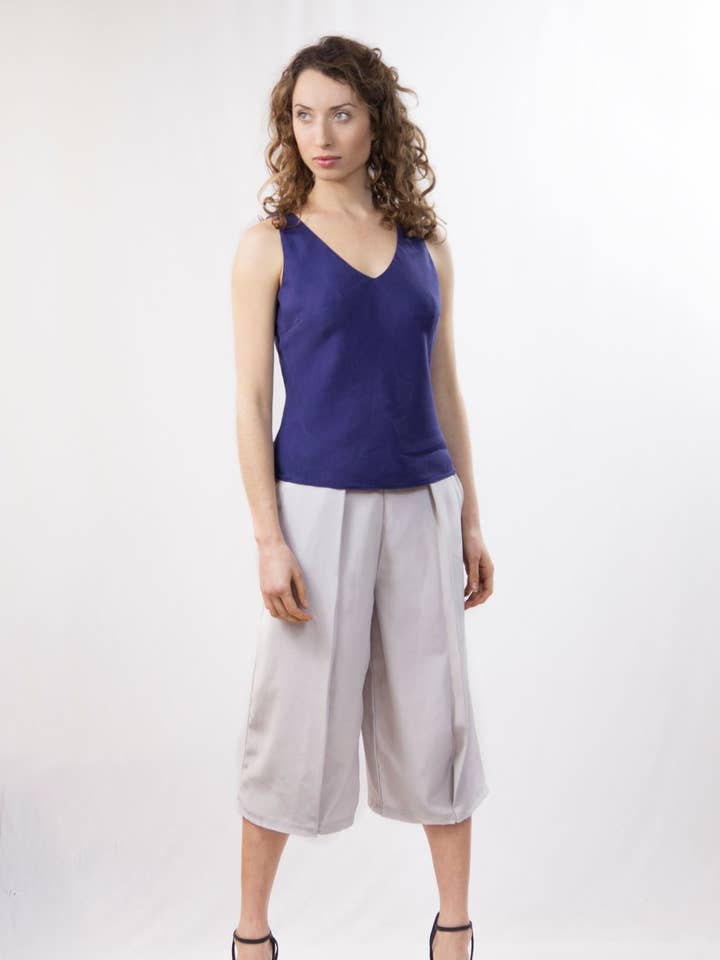 Zena - Jupe-culotte en crêpe pour femme, Gris pour la vente par Madia & Matilda