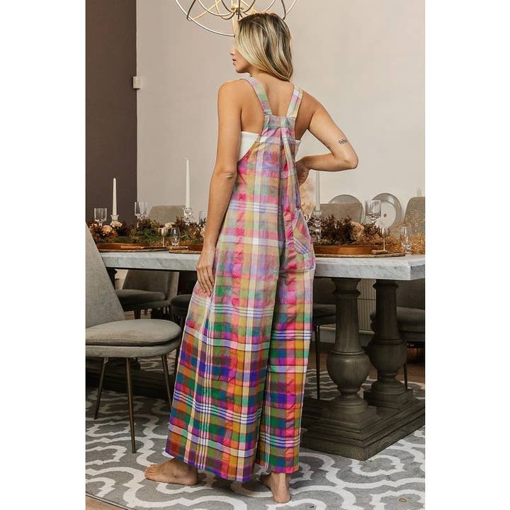 STAINED GLASS DIP DYE EFFECT BLEACHED VINTAGE OVERALLS for wholesale on Faire12