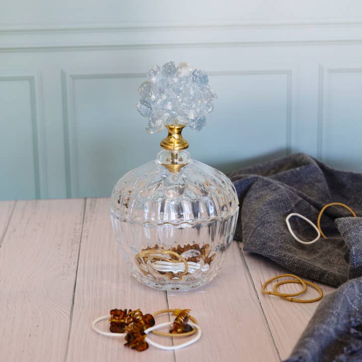 PIETRA DI CASA - Vente Boîtes décoratives - POPI Boîte en Verre Géode Célestine Semi-Précieuse Cadeau4