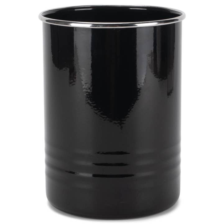 Black 6.75 x 5 Iron Metal Kitchen Crock Utensil Holder for wholesale by DEMDACO