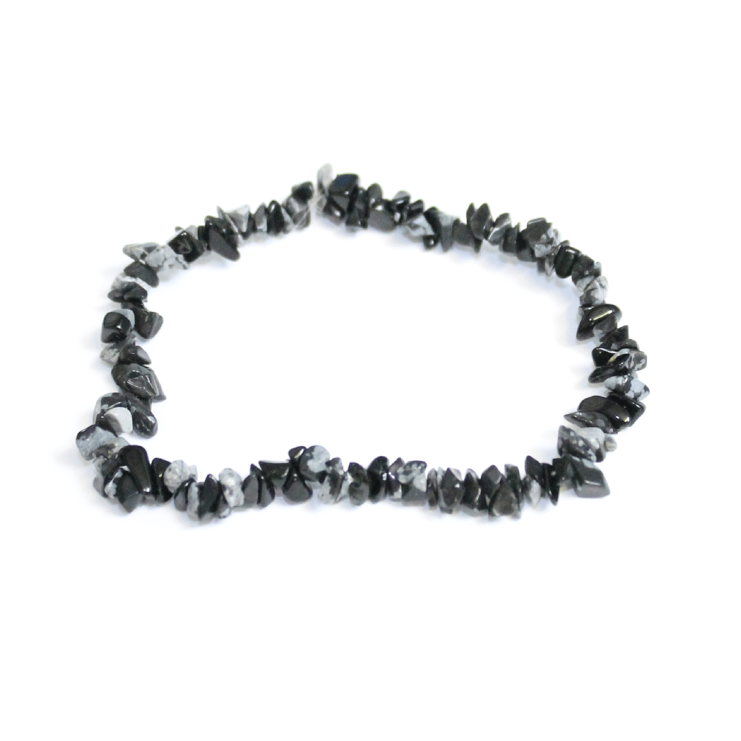 The Psychic Tree – wholesale Andlig sten/kristall – Snöflinga Obsidian Stone Chip Armband0
