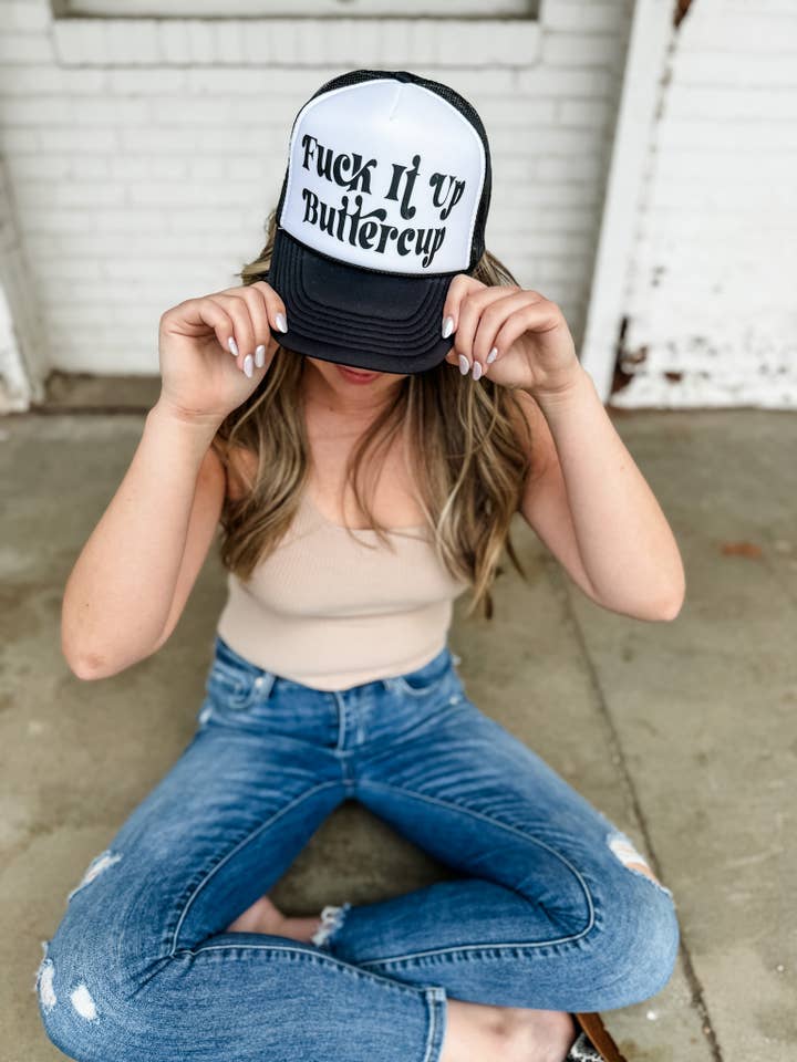 Cappello da camionista Fuck It Up Buttercup per la vendita all'ingrosso da parte di Ruby Red Threads