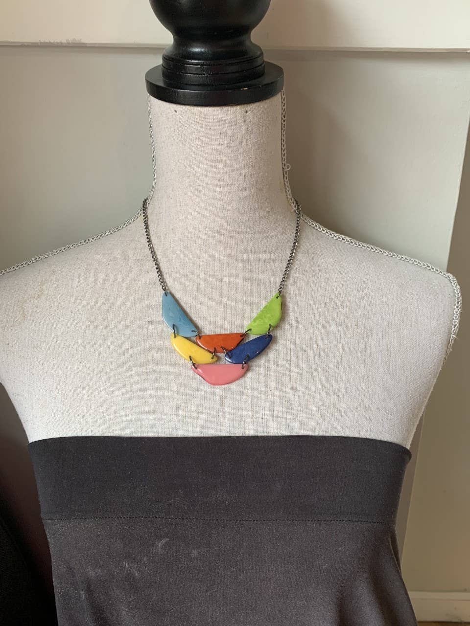 Veronica Riley Martens - Wholesale Bib Necklace - Crescent Shaped Tagua Cluster Bib Necklace6
