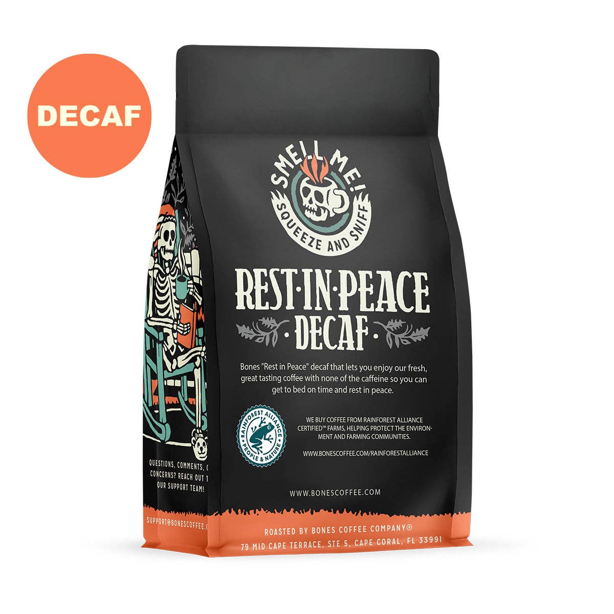 Bones Coffee Company - Wholesale Coffee Beans - "Rest-In-Peace" Decaf Coffee | 12oz | Whole Bean & Ground5