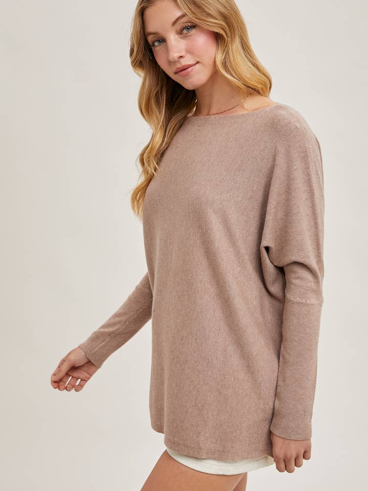 Bluivy - Wholesale Tunic - Women's - FLOWY BOATNECK DOLMAN TUNIC