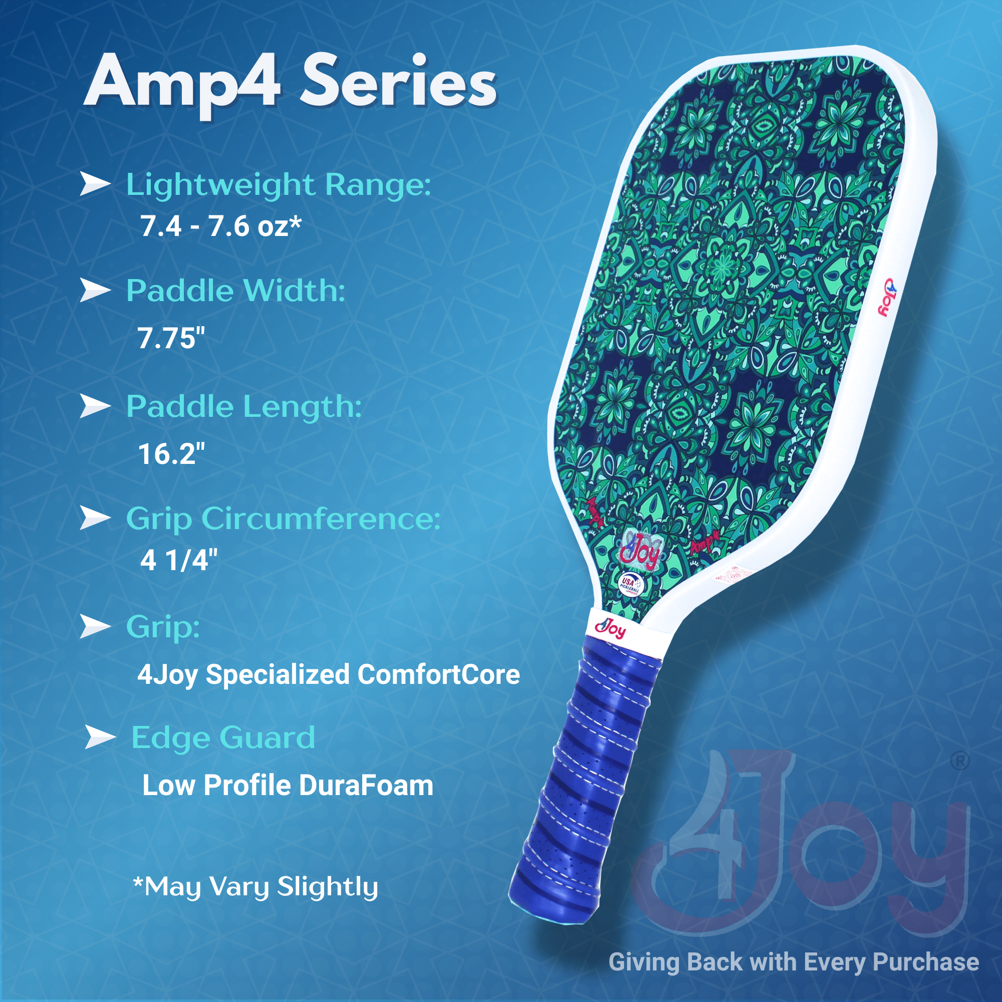 4JoyPaddles - Wholesale Sporting Accessories - AMP4 Pickleball Paddle - Green Forest- Limited Edition2