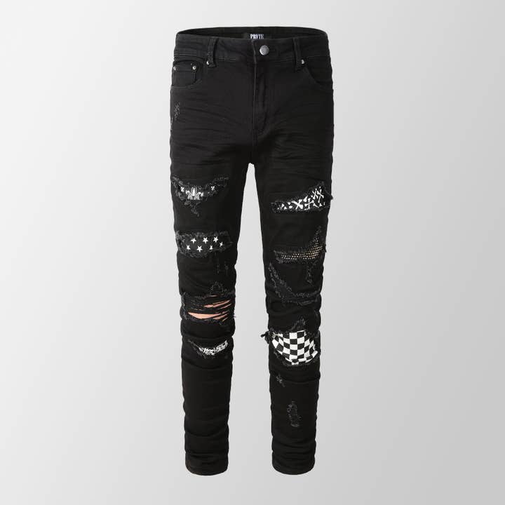 JEANS CHECKMATE pour la vente par PRVTE LONDON