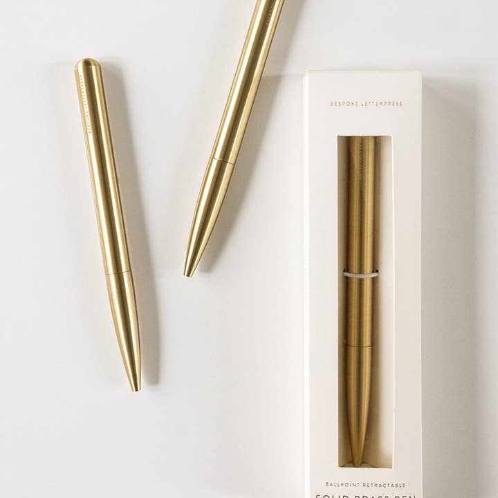 Bespoke Letterpress - Wholesale Pen - Solid Brass Ballpoint Twist Pen (Boxed)1