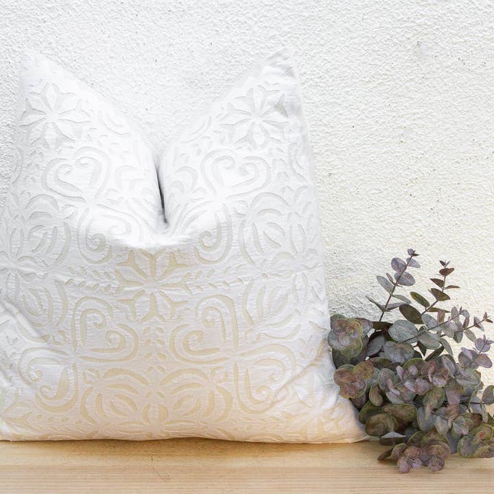 Rustic Oat Euro Applique Pillow Cover for wholesale by De-cor