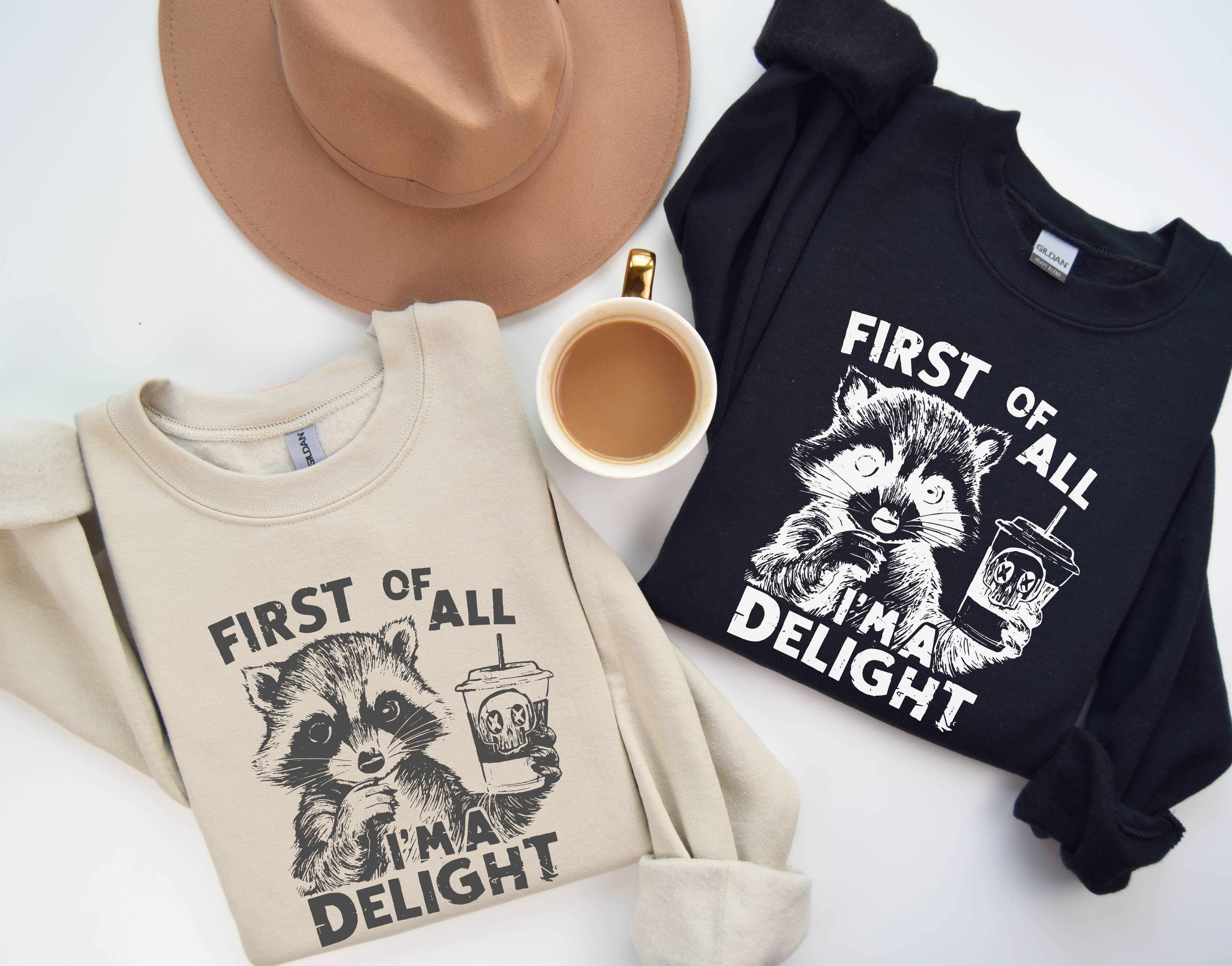 CMD Wholesale - Wholesale Graphic Sweatshirt - Unisex - I'm A Delight Racoon Sweatshirt0